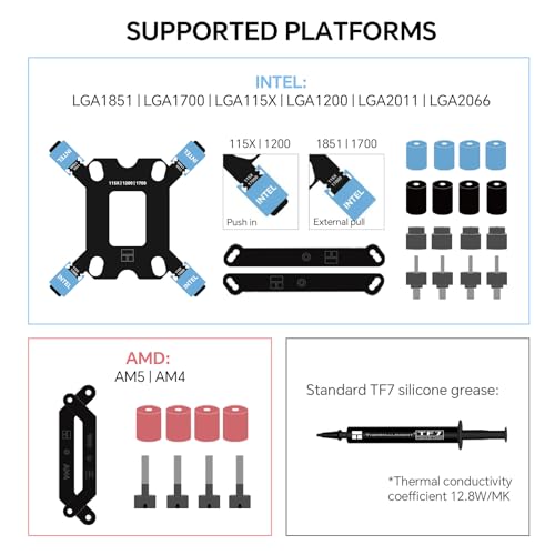 FW360 SE ARGB V2 CPU AIO Liquid Cooler White for Desktop  with TL M12QW 2000RPM Daisy Chain Connection Fans 2 Rotatable LCD Display Screen  for AM4/AM5 & Intel 1700/1851/115X/1200