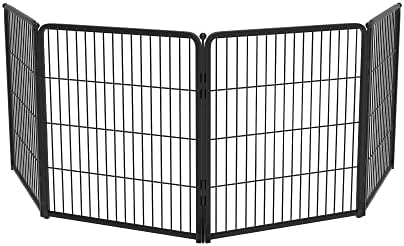 FXW Homeplus Unleashed Indoor Dog Playpen   Stress Free and Safe Play  Heavy Duty 32 Inch 8 Panels Dog Pen for Small and Medium Dogs  Black Patented