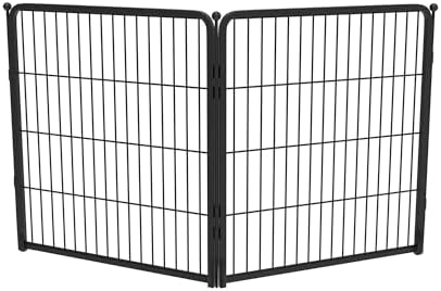 FXW Homeplus Unleashed Indoor Dog Playpen   Stress Free and Safe Play  Heavy Duty 32 Inch 8 Panels Dog Pen for Small and Medium Dogs  Black Patented