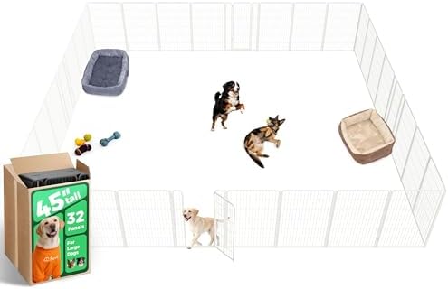 FXW Homeplus Unleashed Indoor Dog Playpen   Stress Free and Safe Play  Heavy Duty 32 Inch 8 Panels Dog Pen for Small and Medium Dogs  Black Patented
