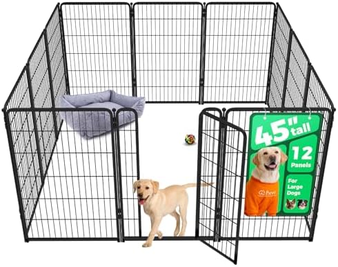 FXW Homeplus Unleashed Indoor Dog Playpen   Stress Free and Safe Play  Heavy Duty 32 Inch 8 Panels Dog Pen for Small and Medium Dogs  Black Patented
