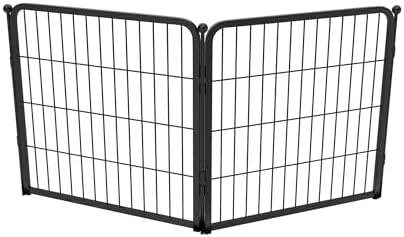 FXW Homeplus Unleashed Indoor Dog Playpen   Stress Free and Safe Play  Heavy Duty 32 Inch 8 Panels Dog Pen for Small and Medium Dogs  Black Patented