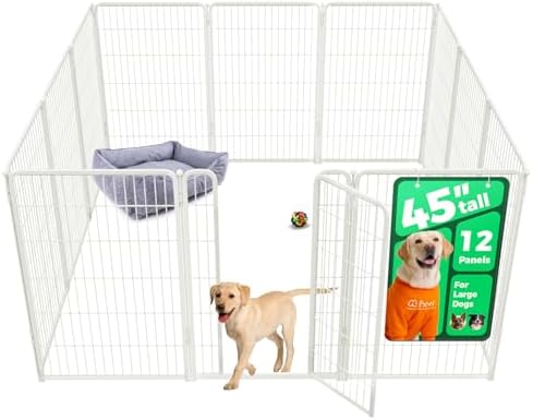FXW Homeplus Unleashed Indoor Dog Playpen   Stress Free and Safe Play  Heavy Duty 32 Inch 8 Panels Dog Pen for Small and Medium Dogs  Black Patented