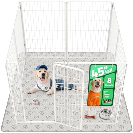 FXW Homeplus Unleashed Indoor Dog Playpen   Stress Free and Safe Play  Heavy Duty 32 Inch 8 Panels Dog Pen for Small and Medium Dogs  Black Patented