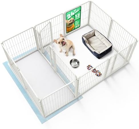 FXW Homeplus Unleashed Indoor Dog Playpen   Stress Free and Safe Play  Heavy Duty 32 Inch 8 Panels Dog Pen for Small and Medium Dogs  Black Patented