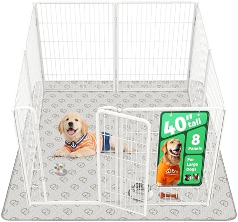 FXW Homeplus Unleashed Indoor Dog Playpen   Stress Free and Safe Play  Heavy Duty 32 Inch 8 Panels Dog Pen for Small and Medium Dogs  Black Patented