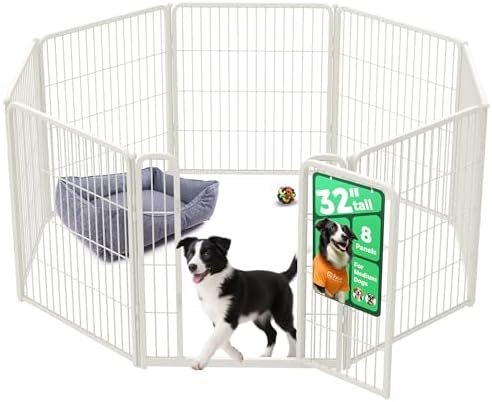 FXW Homeplus Unleashed Indoor Dog Playpen   Stress Free and Safe Play  Heavy Duty 32 Inch 8 Panels Dog Pen for Small and Medium Dogs  Black Patented