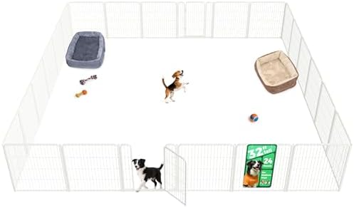FXW Homeplus Unleashed Indoor Dog Playpen   Stress Free and Safe Play  Heavy Duty 32 Inch 8 Panels Dog Pen for Small and Medium Dogs  Black Patented