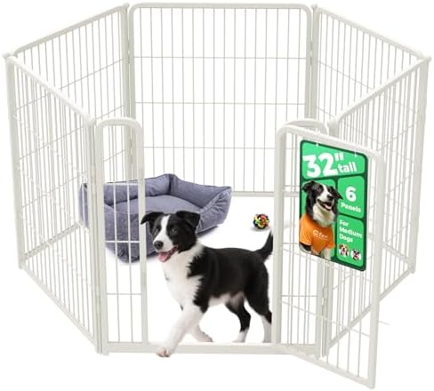 FXW Homeplus Unleashed Indoor Dog Playpen   Stress Free and Safe Play  Heavy Duty 32 Inch 8 Panels Dog Pen for Small and Medium Dogs  Black Patented