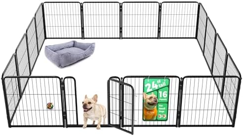 FXW Homeplus Unleashed Indoor Dog Playpen   Stress Free and Safe Play  Heavy Duty 32 Inch 8 Panels Dog Pen for Small and Medium Dogs  Black Patented
