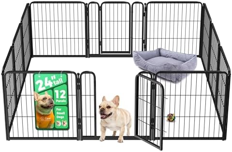 FXW Homeplus Unleashed Indoor Dog Playpen   Stress Free and Safe Play  Heavy Duty 32 Inch 8 Panels Dog Pen for Small and Medium Dogs  Black Patented