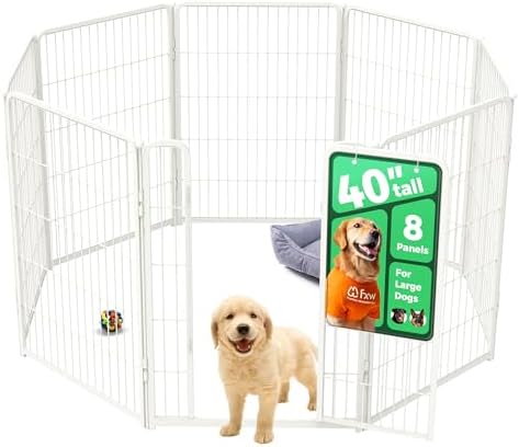 FXW Homeplus Unleashed Indoor Dog Playpen   Stress Free and Safe Play  Heavy Duty 32 Inch 8 Panels Dog Pen for Small and Medium Dogs  Black Patented