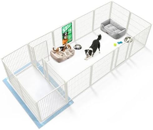 FXW Homeplus Unleashed Indoor Dog Playpen   Stress Free and Safe Play  Heavy Duty 32 Inch 8 Panels Dog Pen for Small and Medium Dogs  Black Patented
