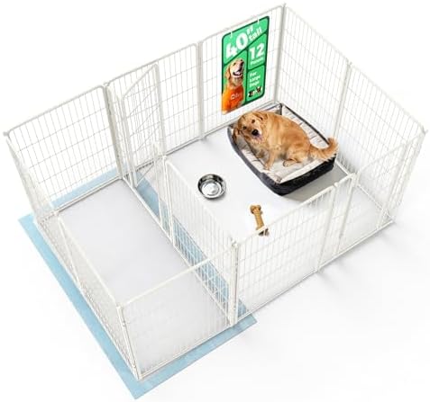 FXW Homeplus Unleashed Indoor Dog Playpen   Stress Free and Safe Play  Heavy Duty 32 Inch 8 Panels Dog Pen for Small and Medium Dogs  Black Patented