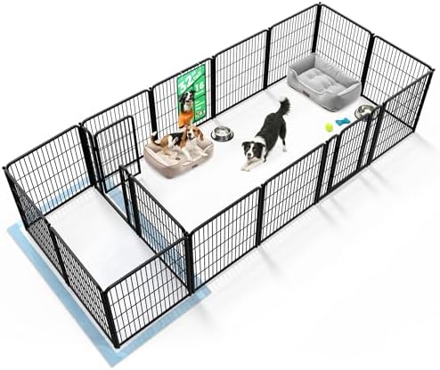 FXW Homeplus Unleashed Indoor Dog Playpen   Stress Free and Safe Play  Heavy Duty 32 Inch 8 Panels Dog Pen for Small and Medium Dogs  Black Patented