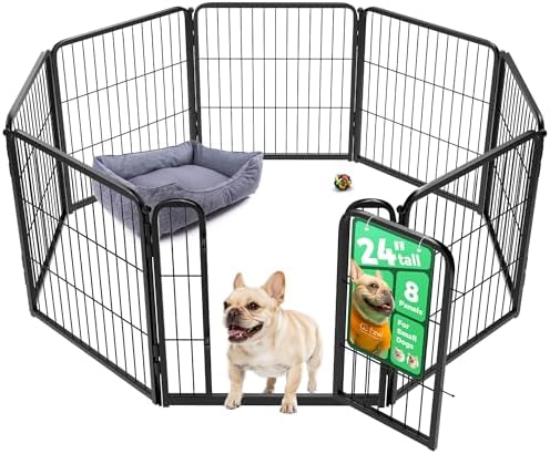 FXW Homeplus Unleashed Indoor Dog Playpen   Stress Free and Safe Play  Heavy Duty 32 Inch 8 Panels Dog Pen for Small and Medium Dogs  Black Patented