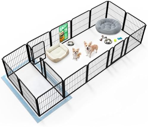 FXW Homeplus Unleashed Indoor Dog Playpen   Stress Free and Safe Play  Heavy Duty 32 Inch 8 Panels Dog Pen for Small and Medium Dogs  Black Patented