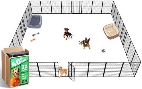 FXW Homeplus Unleashed Indoor Dog Playpen   Stress Free and Safe Play  Heavy Duty 32 Inch 8 Panels Dog Pen for Small and Medium Dogs  Black Patented