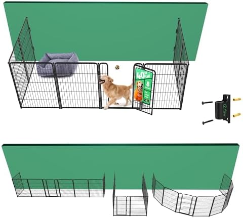 FXW Homeplus Unleashed Indoor Dog Playpen   Stress Free and Safe Play  Heavy Duty 32 Inch 8 Panels Dog Pen for Small and Medium Dogs  Black Patented