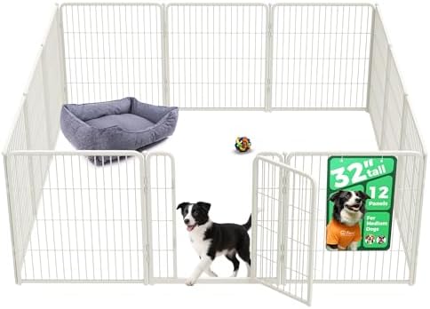 FXW Homeplus Unleashed Indoor Dog Playpen   Stress Free and Safe Play  Heavy Duty 32 Inch 8 Panels Dog Pen for Small and Medium Dogs  Black Patented