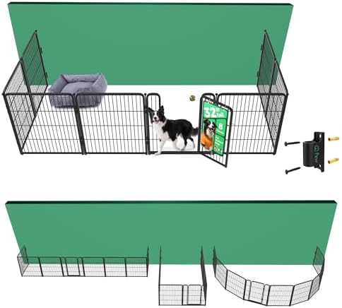 FXW Homeplus Unleashed Indoor Dog Playpen   Stress Free and Safe Play  Heavy Duty 32 Inch 8 Panels Dog Pen for Small and Medium Dogs  Black Patented