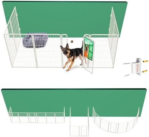 FXW Homeplus Unleashed Indoor Dog Playpen   Stress Free and Safe Play  Heavy Duty 32 Inch 8 Panels Dog Pen for Small and Medium Dogs  Black Patented
