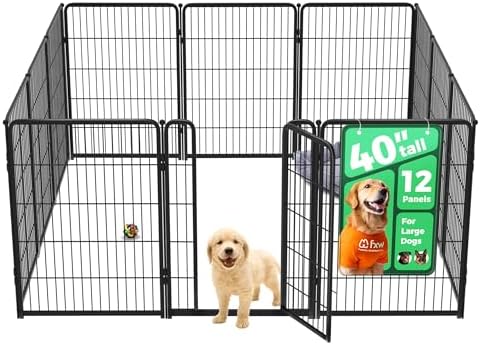 FXW Homeplus Unleashed Indoor Dog Playpen   Stress Free and Safe Play  Heavy Duty 32 Inch 8 Panels Dog Pen for Small and Medium Dogs  Black Patented