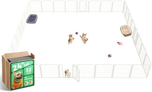 FXW Homeplus Unleashed Indoor Dog Playpen   Stress Free and Safe Play  Heavy Duty 32 Inch 8 Panels Dog Pen for Small and Medium Dogs  Black Patented