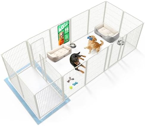 FXW Homeplus Unleashed Indoor Dog Playpen   Stress Free and Safe Play  Heavy Duty 32 Inch 8 Panels Dog Pen for Small and Medium Dogs  Black Patented