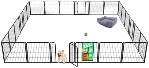 FXW Homeplus Unleashed Indoor Dog Playpen   Stress Free and Safe Play  Heavy Duty 32 Inch 8 Panels Dog Pen for Small and Medium Dogs  Black Patented