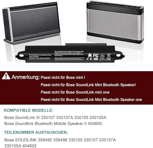 Fancy Buying 359498 359495 414255 Battery Replacement for Bose SoundLink III 330105 330105A 0330105 330107 330107A 0330107 Soundlink 2 3 Soundlink Bluetooth Mobile Speaker II III 404600 404800 404900