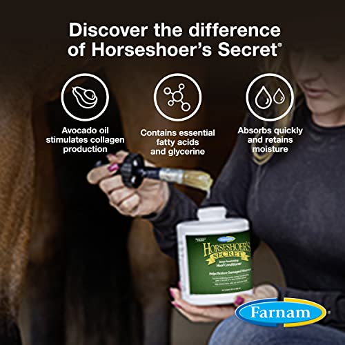 Farnam Horseshoers Secret Deep Penetrating Hoof Oil for Horses  Conditions Dry Hooves and Prevents Cracks  Splits and Contracted Heels  Contains Avocado Oil  32 Oz