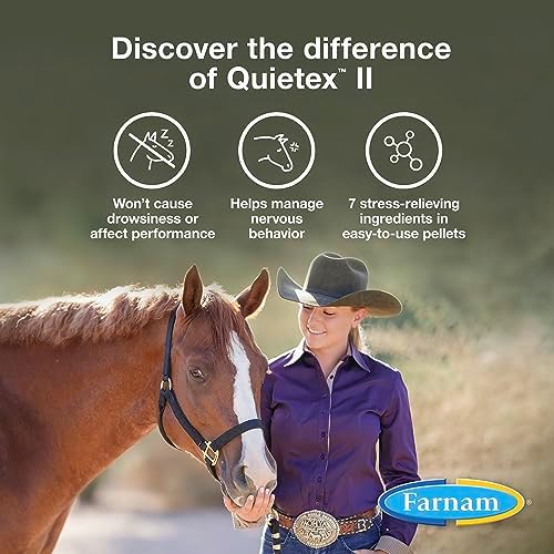 Farnam Quietex II Horse Calming Supplement Pellets  Helps Manage Nervous Behavior And Keep Horses Calm & Composed In Stressful Situations  1 625 Lbs  26 Day Supply
