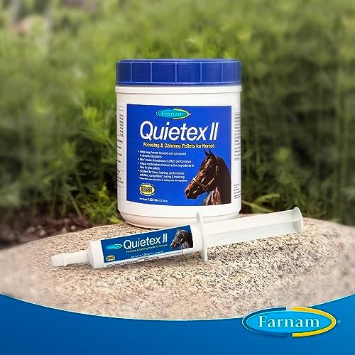 Farnam Quietex II Horse Calming Supplement Pellets  Helps Manage Nervous Behavior And Keep Horses Calm & Composed In Stressful Situations  1 625 Lbs  26 Day Supply
