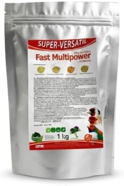 Fast Multipower Bird Food by Super Versatil   20 Percent Protein for Canary and Small Bird  Chick Feed with Milk Thistle Extract for Chicks High Energy Blend Silver Foil Bag 5 Lb