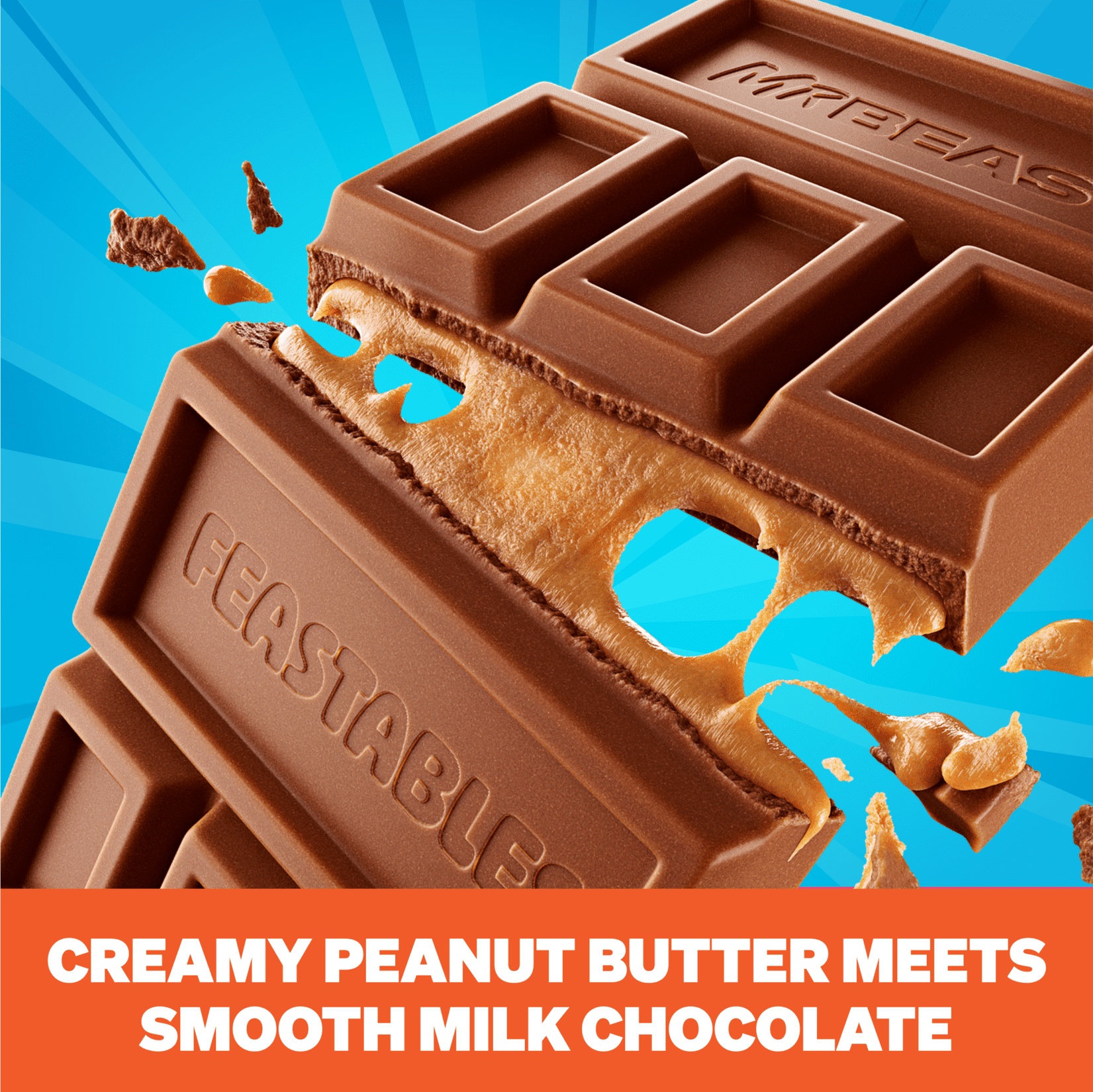 Feastables MrBeast Barra de Chocolate con Leche y Mantequilla de Maní  2 1 oz  60g   1 Unidad