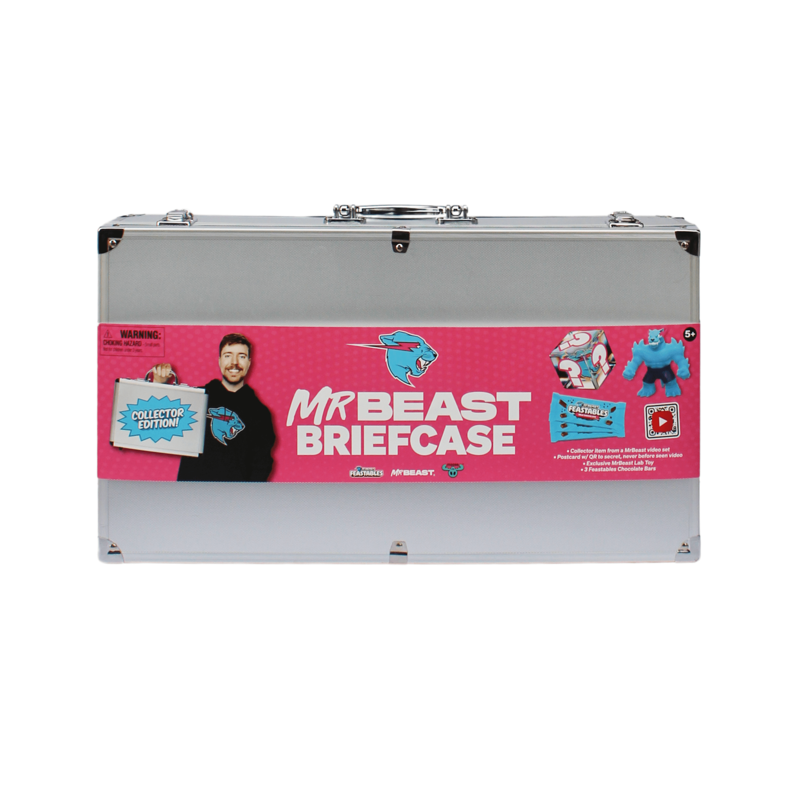Feastables MrBeast Collector Edition Briefcase with Feastables Chocolate and Beast Lab Toy  6 Pieces