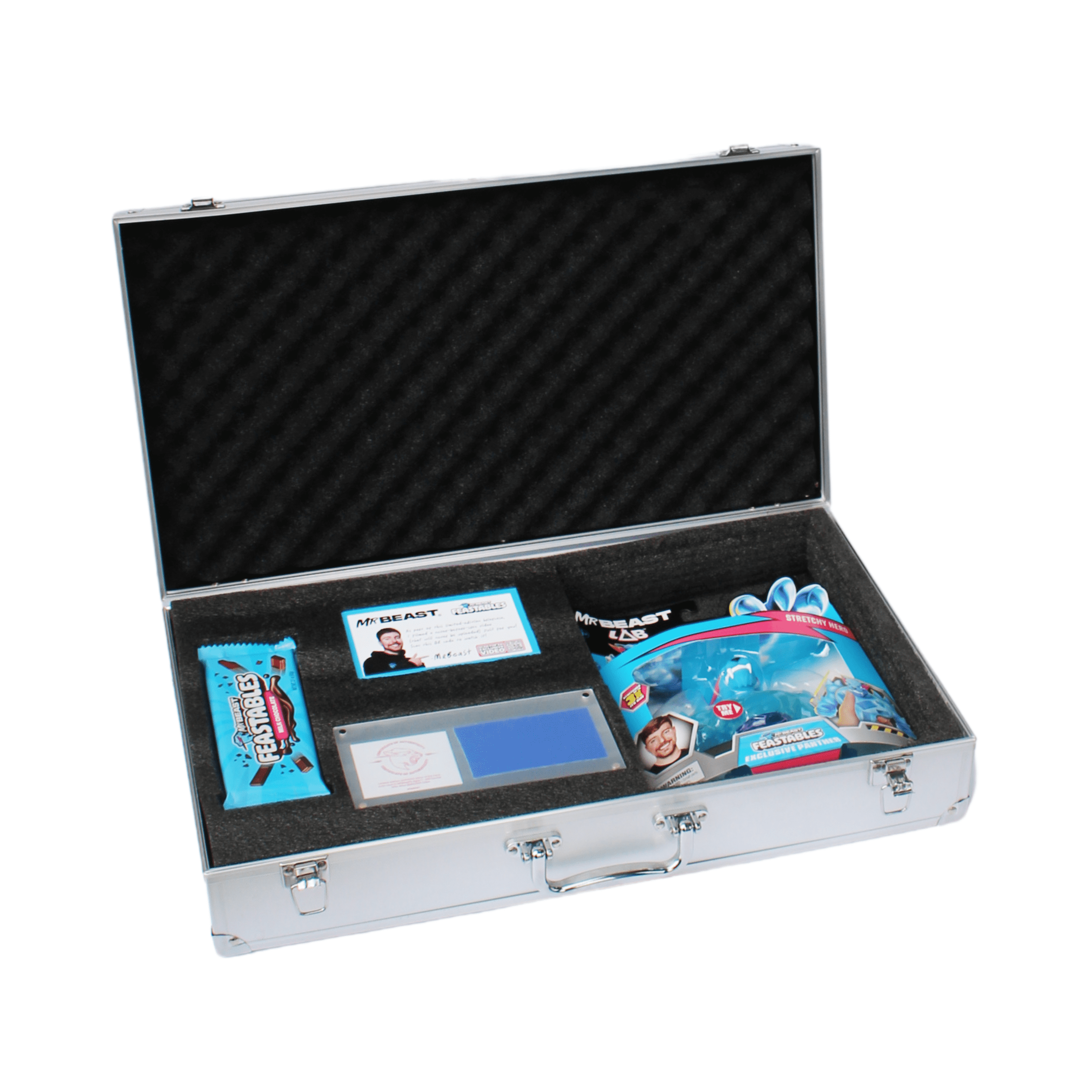 Feastables MrBeast Collector Edition Briefcase with Feastables Chocolate and Beast Lab Toy  6 Pieces