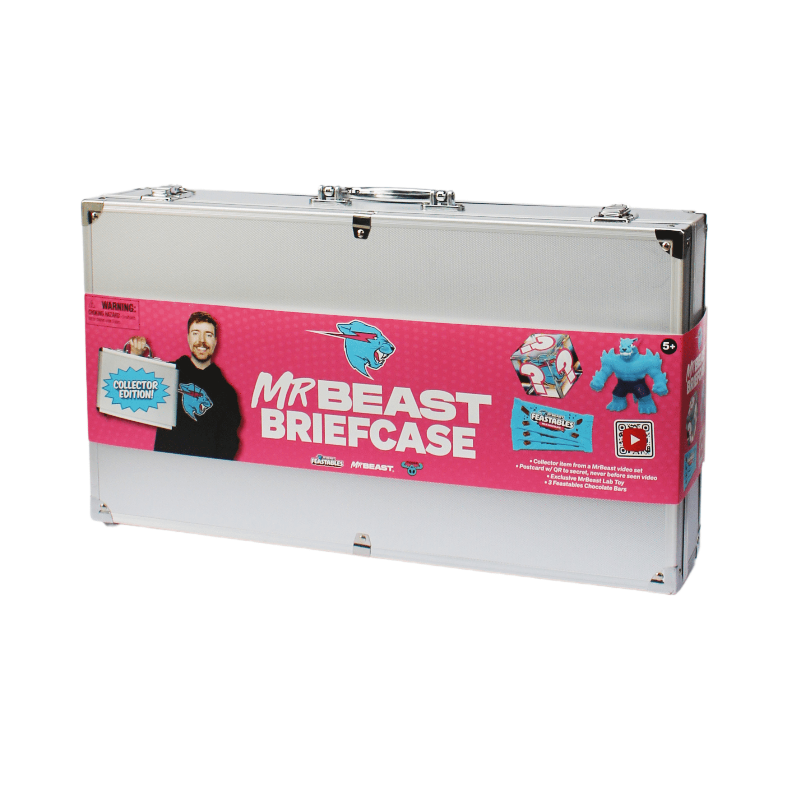 Feastables MrBeast Collector Edition Briefcase with Feastables Chocolate and Beast Lab Toy  6 Pieces
