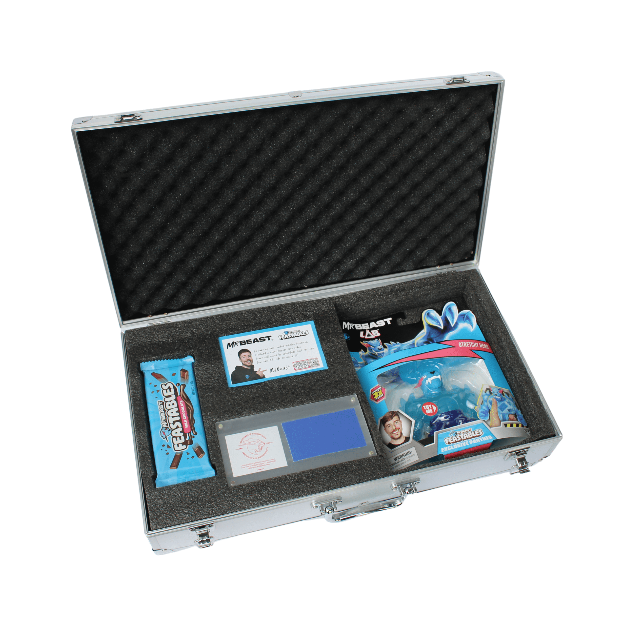 Feastables MrBeast Collector Edition Briefcase with Feastables Chocolate and Beast Lab Toy  6 Pieces
