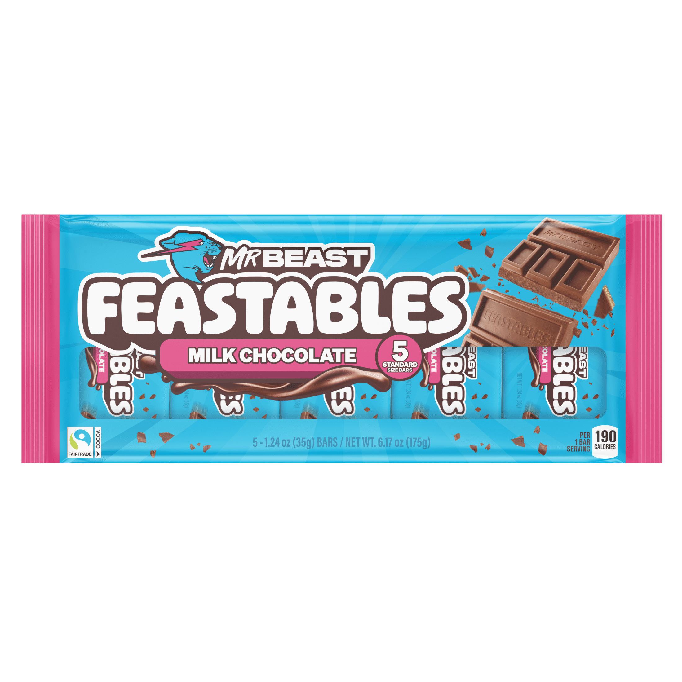 Feastables MrBeast Milk Chocolate Bar  1 24 oz  35g   5 Count
