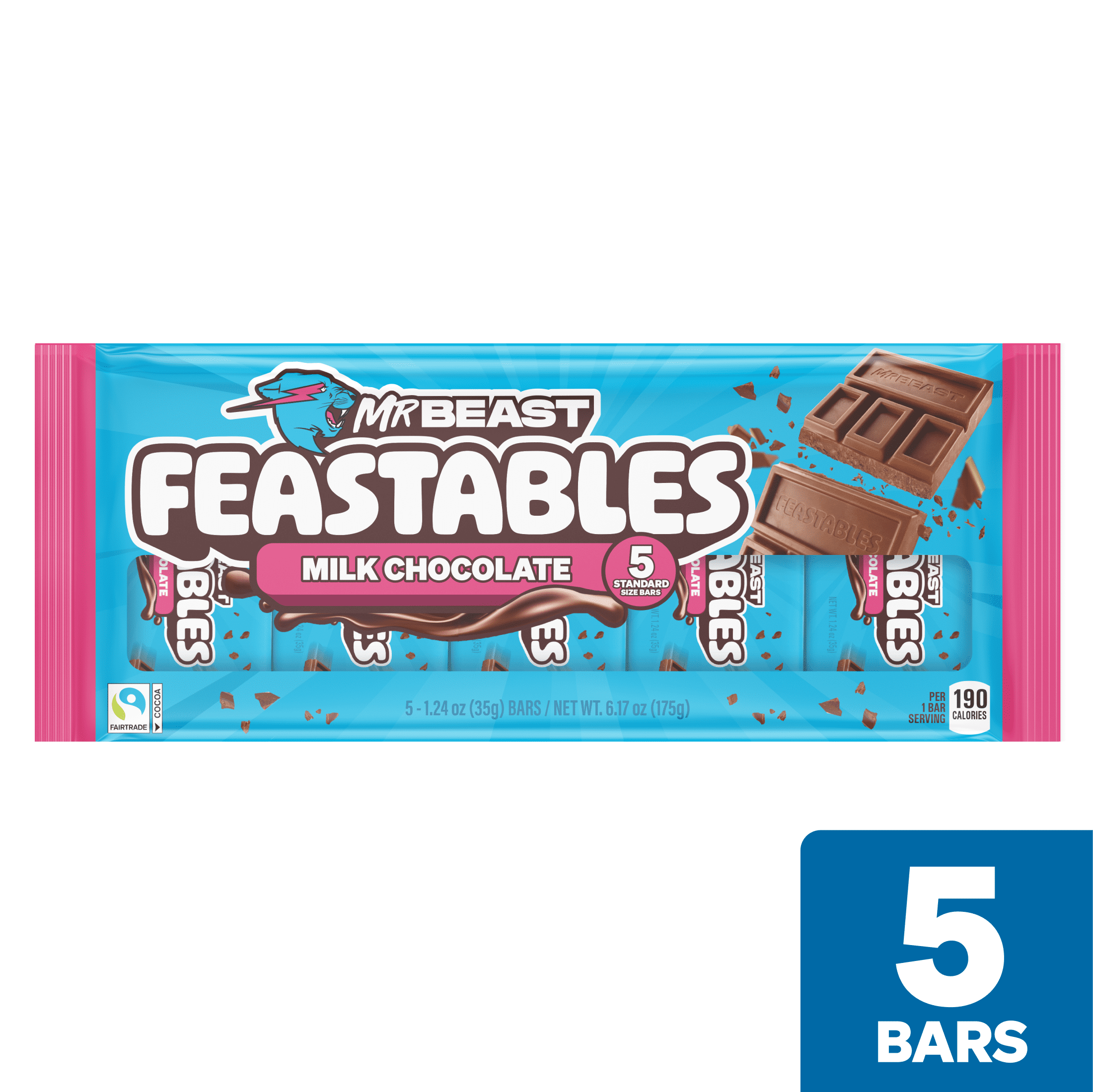 Feastables MrBeast Milk Chocolate Bar  1 24 oz  35g   5 Count