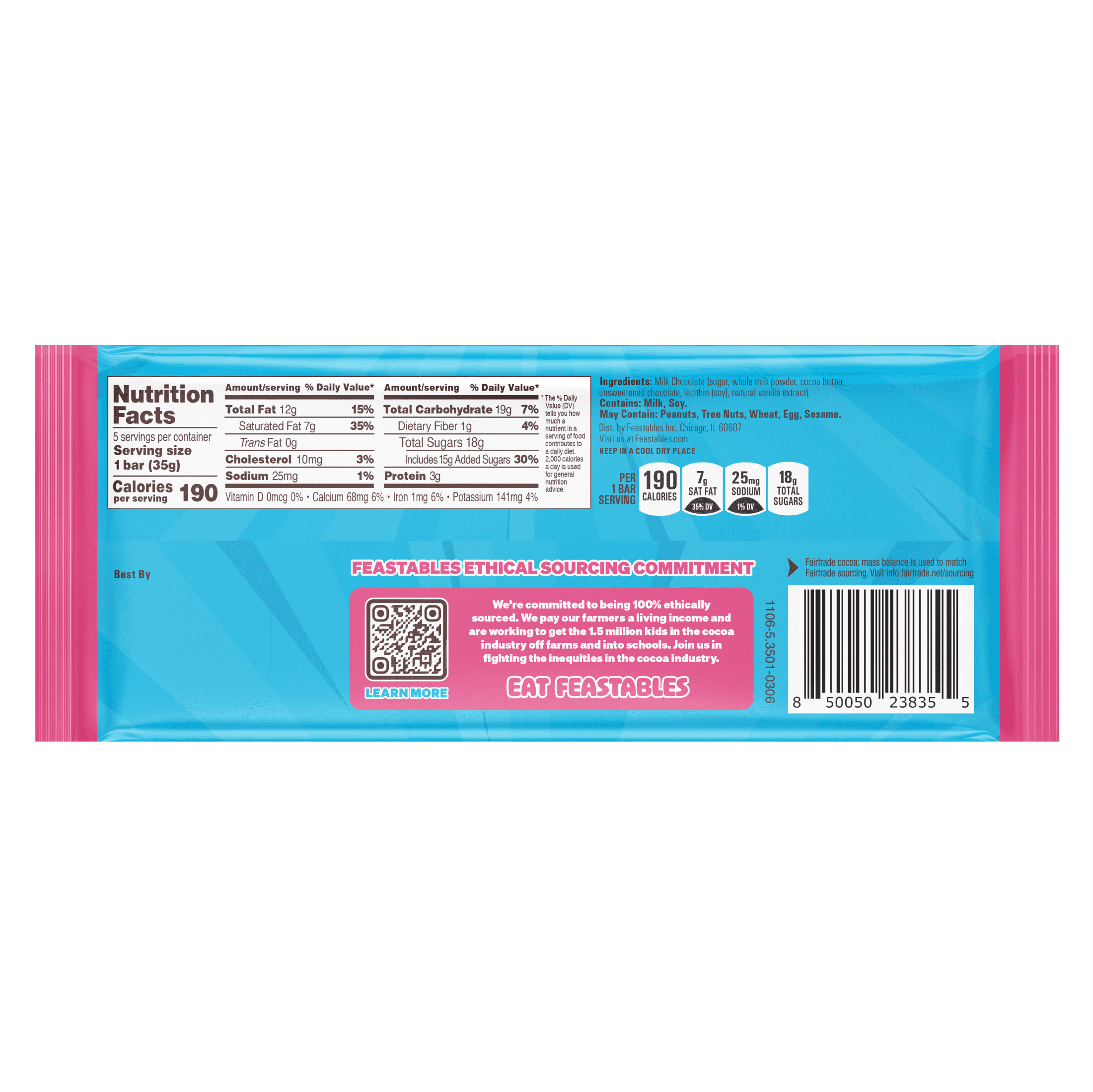 Feastables MrBeast Milk Chocolate Bar  1 24 oz  35g   5 Count