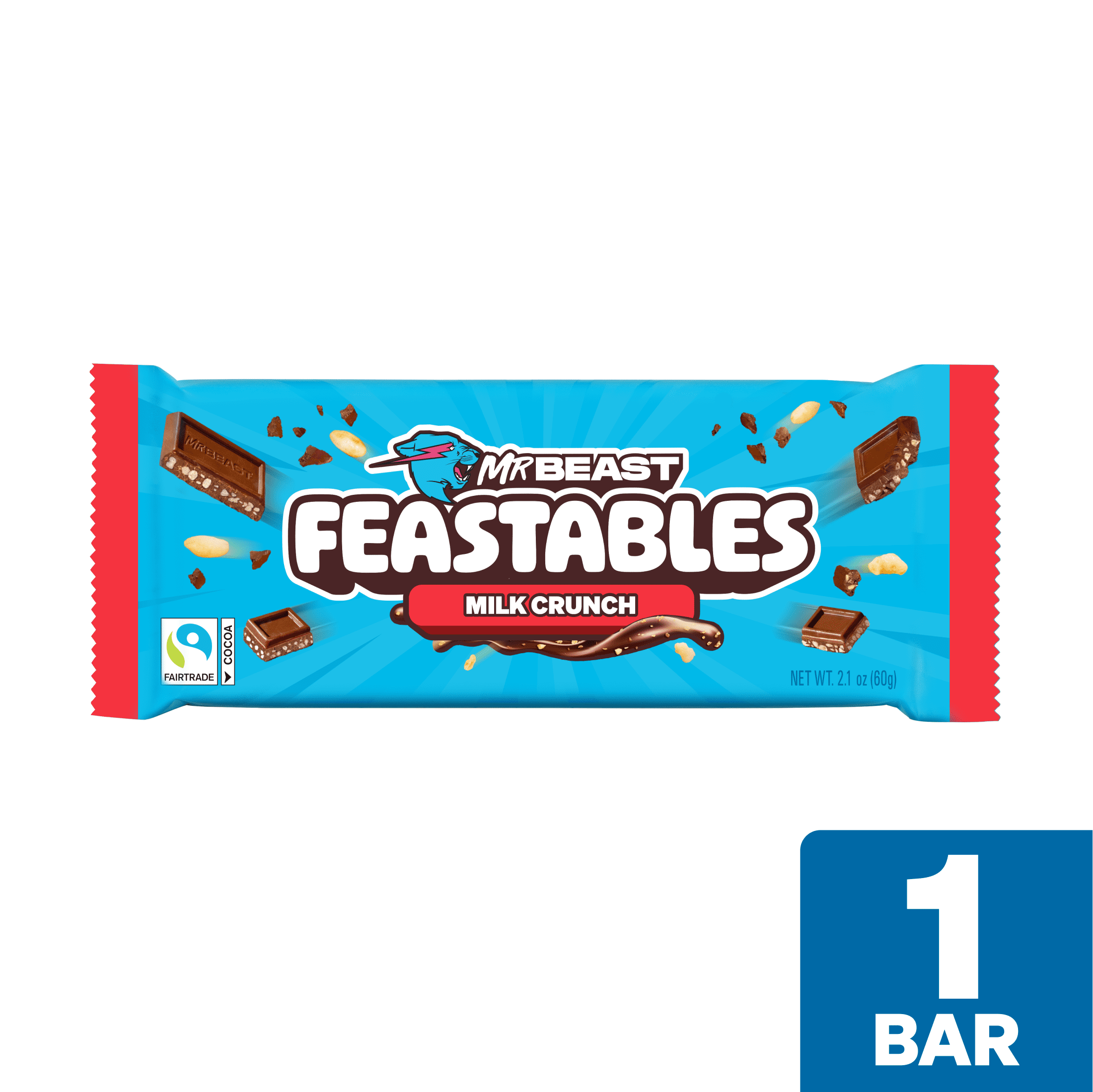 Feastables MrBeast Milk Chocolate Crunch Bar  2 1 oz  60g   1 Count
