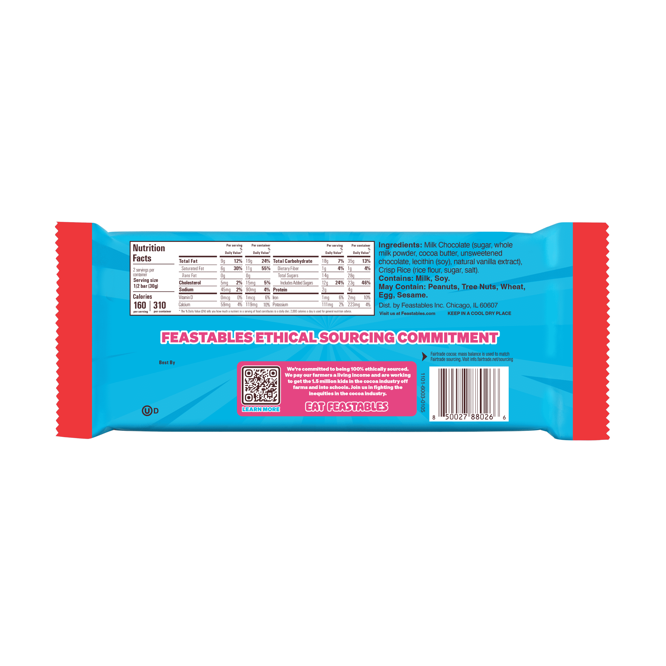 Feastables MrBeast Milk Chocolate Crunch Bar  2 1 oz  60g   1 Count