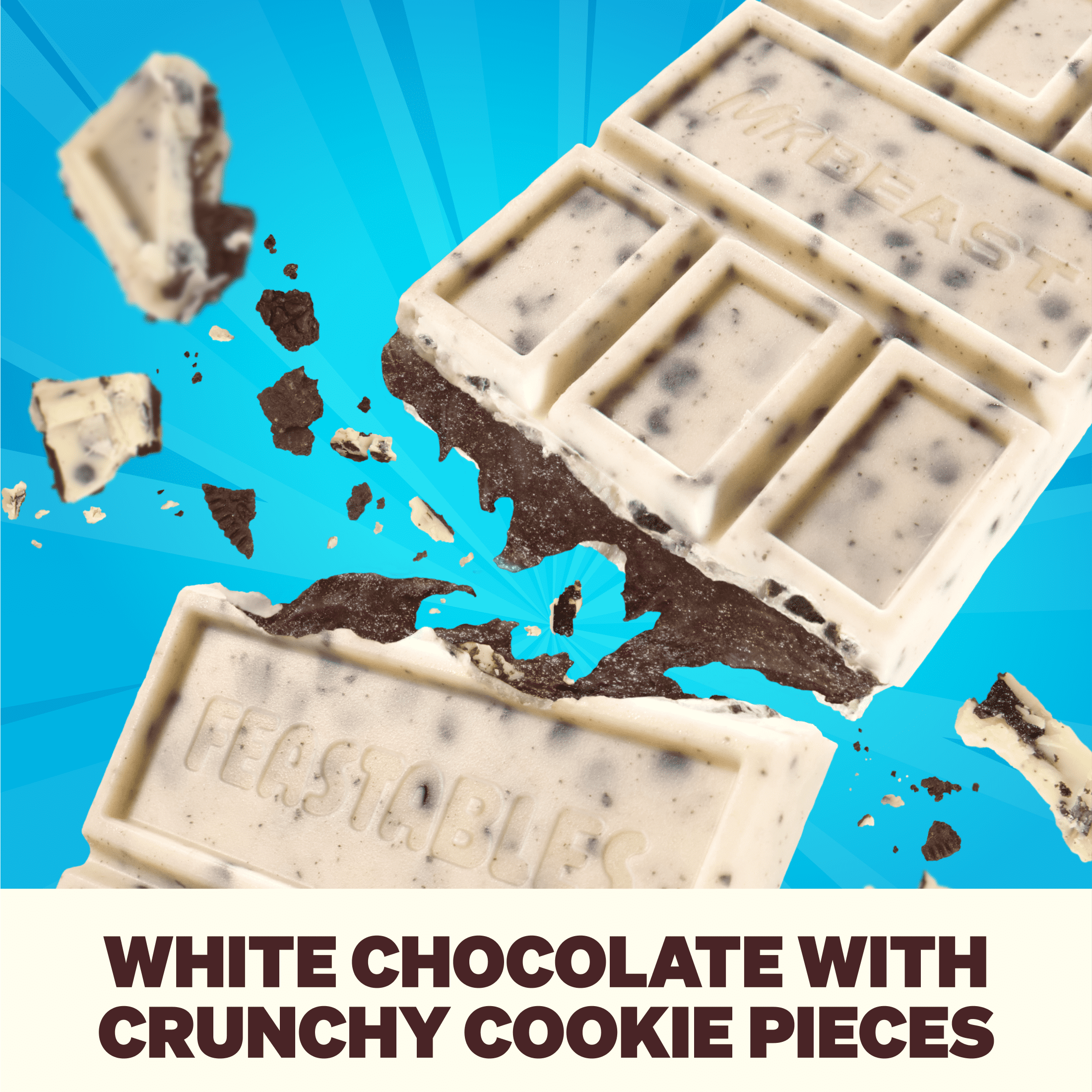 Feastables Mr Beast Barra de Chocolate Blanco con Galletas y Crema  2 1 oz  60g   1 Barra