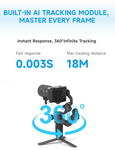 FeiyuTech SCORP Mini 3 Pro Gimbal Stabilizer for Camera Mirrorless/Compact/Action Cameras Smartphone 18m AI Tracking Detachable Remote Handle 4 4lbs Payload 3 axis Gimbal for Canon Sony Nikon