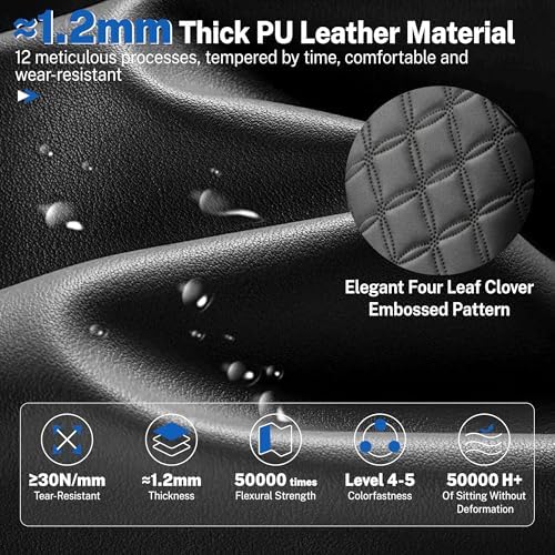 FelixKing Big and Tall Office Chair 500lbs   Ergonomic Desk Chair with Footrest  Scratch Resistant PU Leather Computer Chair  4D Lumbar Support Gaming Chair  Comfy Reclining Swivel Work Chair  Black