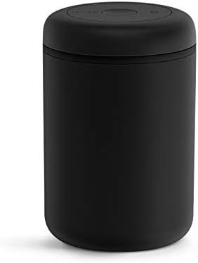 Fellow Atmos Vacuum Coffee Canister   1 2L Stainless Steel Airtight Food Storage Container for Coffee Beans  Ground Coffee  Tea & Spices   Vacuum Seal Preserves Freshness   Matte Black