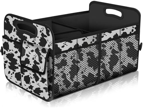 Femuar Car Trunk Organizer with Large Capacity Waterproof Car Accessories for Women & Men  Collapsible Trunk Organizer for Suv/Jeep/Sedan  Black  Standard 